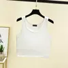 Top Cropped de Modal Novo Primavera/Verão com Viés Gola Redonda Recorte Camada Base Versátil Top Bandeau Feminino