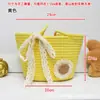Bolsa de Playa de Cuerda de Algodón de Gran Capacidad Nueva Moda Bolso Tejido para el Hombro Versátil Bolso de Hombro Casual