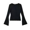 Atacado Cardigan Top com Zíper Duplo Manga Sino Vazado Estilo Europeu e Americano 2025 Nova Moda Roupas Elegantes Femininas