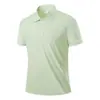 Camisa Polo Casual Esportiva de Secagem Rápida, Toque Gelado Respirável, Alta Elasticidade, Moderna, Simples, Estilo Business, Cor Sólida, Alta Qualidade, Manga Curta