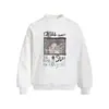 Moletom com Capuz Redondo Estampa de Pessoa Streetwear Hip Hop Personalidade Solto Primavera e Outono Pulôver Masculino Roupa Esportiva Bolso Lateral Bolso Embutido