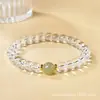 Pulsera de cuentas imitación cristal blanco natural forma antigua para mujer, cuentas rueda de cristal transparente, Ágata Roja del Sur, Pulsera de cristal facetado de Jade Hetian