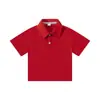 Camiseta Polo de Algodão Japonesa de Verão 190G Cor Dopamina Infantil Lapela Ombro Cor Sólida Simples Joker Top