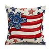 Fronha de Linho Estampada para o Dia da Independência Chapéu Vermelho e Azul Americano Travesseiro de Quarto Mesinha de Cabeceira Sofá Travesseiro para Festa de Feriado