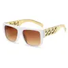 Óculos de Sol da Moda Corrente Grande Dourada Pernas Torcidas Banhadas a Ouro Óculos Punk Herói Local Vitrine de Rua Óculos de Sol Comércio Exterior Transfronteiriço