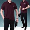 Trajes Casuais de Verão 2026 para Homens de Meia-Idade e Idosos, Roupa Esportiva de Verão, Camiseta de Verão com Gola Redonda e Manga Curta para Pais de Meia-Idade