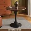Mesa de centro redonda tulipa de luxo leve console mesa de jantar apartamento pequeno mesa de chá madeira maciça painel de partículas de alta densidade grau E1