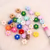 15mm Flor de Seis Pétalos Pintada Cuentas Sueltas de Acrílico Agujero Recto Flor Pequeña Pulsera DIY Cadena de Teléfono Accesorios de Cuentas Hechos a Mano