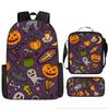 Mochila de Halloween Mais Vendida da Amazon, Conjunto de Três Peças Fantasma Abóbora, Mochila Escolar para Estudantes do Ensino Fundamental e Médio, Mochila Infantil, Bolsa de Ombro