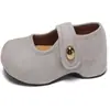 Zapatos Mary Jane Vintage de Suela Gruesa para Mujeres Pequeñas, Nuevo Modelo 2026, Adecuados para Combinar con Faldas, Diseño Shallow Slip-On con Velcro y Tacones Gruesos