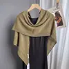 Novo Lenço Triangular Grande Cor Lisa com Recorte para Mulheres com Corte Assimétrico e Cashmere para Primavera, Verão e Outono Lenço Xale Macio e Quente