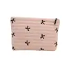 Bolsa de Maquillaje de Mano para Mujer con Patrón de Lazo de Color Contrastante, Bolsa de Almacenamiento de Cosméticos para Mujer, Bolso Simple, Ligero y Práctico para Mujer