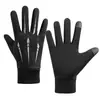 Luvas quentes de inverno espessadas de cinco dedos à prova de vento à prova d'água tela sensível ao toque para atividades ao ar livre, equitação, direção, luvas de veludo masculinas