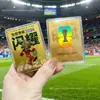Tarjeta de Oro Conmemorativa de la Copa del Mundo 2026, Colección de Mascotas Estrella de Fútbol Messi, Pegatina para Teléfono de Lámina Dorada, Regalos de Merchandising para Fans