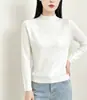 Andy Veludo Trabalho Pesado Letra Strass Estampagem a Quente Camada Interna Camiseta Base Feminina 2026 Outono Novo Estilo Gola Semi Alta Malha Alta Elasticidade Camisa Feminina