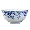 Cuenco individual de porcelana azul y blanca para comer, cuenco para fideos, cuenco para sopa, cuenco de cerámica doméstico de porcelana de alta temperatura y alta blancura de Jingdezhen, cuenco para comedor de cantina