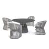 Mesas y Sillas para Patio de Villa al Aire Libre Silla de Mimbre para Jardín de Ocio Terraza Muebles Restaurante al Aire Libre Mesa Redonda de Pizarra Mesas y Sillas para B&B