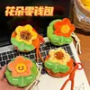 Bolsa de Moedas Flor Girassol Criativa Bolsa para Armazenamento de Moedas e Cabos de Dados Bolsa Portátil para Fones de Ouvido Presente para o Dia das Crianças
