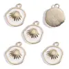 Aleación de Goteo de Aceite Animal Marino Blanco Concha de Caracol Colgante Llavero DIY Pulsera Pendiente Encanto W632