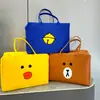 Bolsa de Viagem de Feltro Desenho Animado Personalizada Bolsa de Mão Fofa de Feltro Portátil Armazenamento de Cosméticos Necessaire Personalizada
