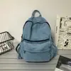 Mochila Jeans Retro Cor Sólida Transfronteiriça Mochila Simples Feminina Mochila Estudante para Viagem ao Ar Livre Mochila Escolar Estudante