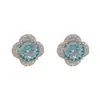 Moda Dulce y Versátil de Primavera Pendientes de Zirconia Corte Rosa Nido de Pájaro Pétalo y Exquisito Collar de Diseño de Lujo Ligero