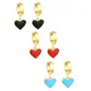 Pendientes de Gota de Aceite en Forma de Corazón de Venta Caliente Transfronterizos Diseño Ins Pendientes de Corazón Dulce Color Melocotón Pendientes de Acero Inoxidable para Mujer