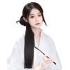 Peruca Trança Rabo de Cavalo Feminino Grampo de Cabelo Slub Rabo de Cavalo Alto Novo Estilo Chinês Presilha Garra Cabelo Artificial Tecelagens Cheongsam Hanfu Rabo de Cavalo Lateral