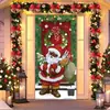 2026 Nova Cortina de Porta Banner de Natal Decoração de Fundo para Fotos ao Ar Livre com Papai Noel e Filhote