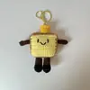 Hilo Terminado Crochet Muñeca Pan Adorno Hecho a Mano Dibujo Animado Forma de Comida Muñeca Llavero Colgante
