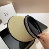 Sombrero Negro con Protección Solar Anti-UV para Mujer 2026 Nuevo Estilo Verano Caucho Negro Parte Superior Hueca Diadema con Pedrería Ala Ancha Sombrero de Sol