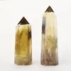 Cristal Natural Citrino Brasileño Prisma Hexagonal de Punta Única Piedra Cruda Cristal Pulido Piedra de Energía Columna de Cristal Adorno