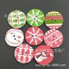 Botones redondos blancos con estampado navideño de 1.5/2/2.5cm Botones redondos de madera blancos estampados 100 por paquete