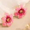 Pendientes de flor de esmalte de colores, tachuelas dulces y de moda versátiles, diseño de nicho, pendientes frescos, venta al por mayor transfronteriza