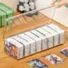 Caixa de Armazenamento de Cartas, Porta-Cartas Transparente para Cartas Colecionáveis, Grande Capacidade, Organizador Portátil de Cartas Yu-Gi-Oh com Divisórias e Tampa
