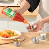 Plato de Condimentos de Acero Inoxidable 304 Paquete Individual Taza de Condimentos para Picnic con Tapa Taza para Salsas Caja de Condimentos para Ensalada Salsa de Tomate