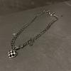 Sweet Cool Style Spice Girls Xadrez Amor Suéter Colar Mulheres ins Hip-hop Acessórios Titânio Aço Color-free Clavicle Chain