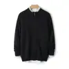 Otoño Invierno 2026 Nuevo Cárdigan 100% Lana para Hombre Cuello Semi-Alto Grueso Suéter Casual Versátil Holgado Tejido Prendas de Abrigo