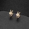 Pendientes de estilo europeo y americano que mantienen el color, pendientes de conejo con lindas estrellas de oro de 14 quilates, pendientes hechos a mano, pendientes colgantes, pendientes