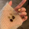 Pendientes Retro Maillard Caramelo Ojo de Tigre para Mujer, Lujo Accesible de Nicho, Pendientes Elegantes de Gama Alta, Pendientes Únicos y Hermosos