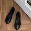 Versión de piel de oveja ~ Nuevos zapatos planos Mary Jane de estilo coreano simples con punta redonda y lazo poco profundo, versátiles para el trabajo y el día a día para mujer