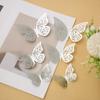 Pegatinas de Mariposa Hueca 3D para Pared, Decoración de Papel Tapiz de Mariposa Falsa de Metal para Sala de Estar del Hogar, Nuevas Pegatinas Tridimensionales Transfronterizas