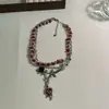 Subcultura Borboleta Anjo Coração de Flor Colar de Contas Doce Cool Menina Popular Moda Europeia e Americana Corrente de Clavícula de Alta Qualidade Acessório