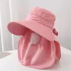 Chapéu de Sol, Chapéu de Sol para Mulheres, Chapéu de Proteção Solar de Verão, Cobertura Facial, Aba Larga, Chapéu de Colher Chá, Chapéu de Ciclismo, Proteção UV Facial Completa