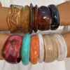 Joias Yongge Pulseira Geométrica Redonda de Resina Estilo Europeu e Americano Transfronteiriça Semi-Transparente Estilo Ins Bangle Poligonal Exagerado