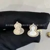 Pendientes de Calabaza Pequeña Qilin Versión Alta para Mujer Lujo Ligero Sensación de Alta Gama Chapado en Oro Rosa 18K Ágata Roja Pendiente de Diamante Completo Joyería ins