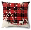 Funda de almohada navideña Transfronteriza Amazon Decoración del hogar Estilo europeo Lino sintético Funda de cojín para sofá Funda de almohada para vacaciones de Navidad