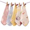 Toalla Cuadrada Absorbente de Algodón de Gasa de Seis Capas Toalla para Babas 25*25 Jacquard Toalla para Bebé Patrón de Dibujos Animados Gasa de Algodón