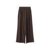 Calça Casual Oufan Fluida Solta de Cintura Alta para Mulheres Outono 2024 Estilo Preguiçoso Calças de Perna Larga Emagrecedoras 1121