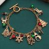 Pulseira nova de Natal feminina estilo Ins Europeia e Americana criativa floco de neve alce sininho de alce Papai Noel pulseira de puxar